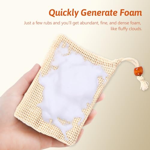 Natural Sisal Soap Saver Bag 4-Pack - Exfoliating Mesh Pouch