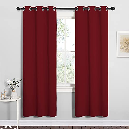 NICETOWN Burgundy Red Blackout Curtains - 42" x 78" - 2 Panels
