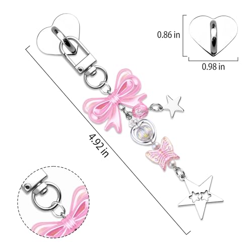 Cute Kindle Charms with Hook - Y2K Butterfly Keychain for Readers