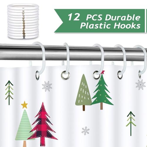 Bonhause Christmas Tree Shower Curtain - 72x72 Waterproof Polyester