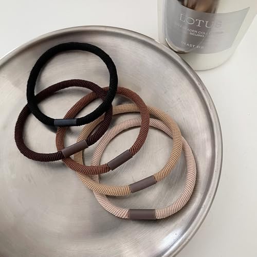 5-Piece Thick Hair Ties for Curly Hair, Soft Elastic Ponytail Holders