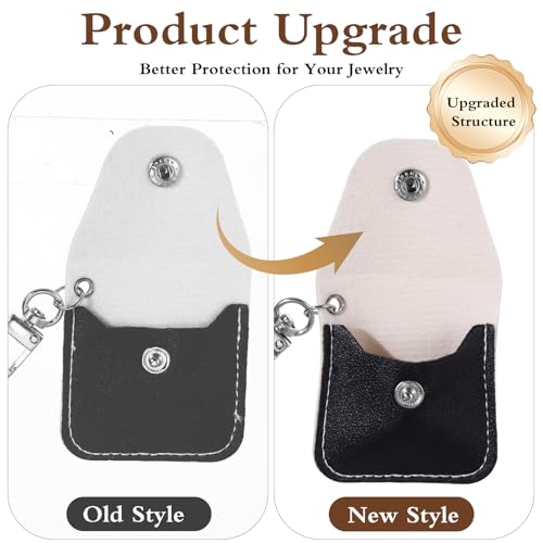 3PCS Leather Ring Holder Keychain - Compact Travel Jewelry Case
