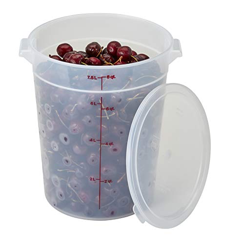 Cambro 6 & 8 Quart Round Food Container Covers - Durable Polypropylene, Snap-On Fit
