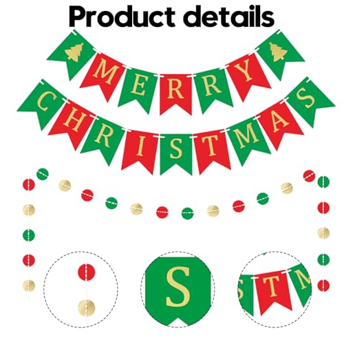 Merry Christmas Banner Party Decoration Set for Indoor and Outdoor Home