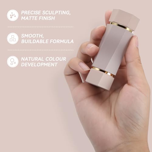 KGAJSGH Liquid Contour Stick Duo with Sponge Applicator Matte Cream Bronzer