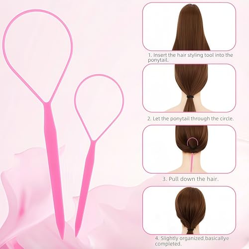 Topsy Tail Hair Styling Tool Set - 8 Piece Ponytail Maker Loop