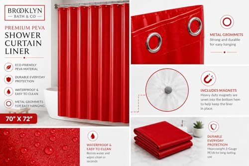 Home Expressions 70"x72" Waterproof PEVA Shower Curtain Liner with Magnets