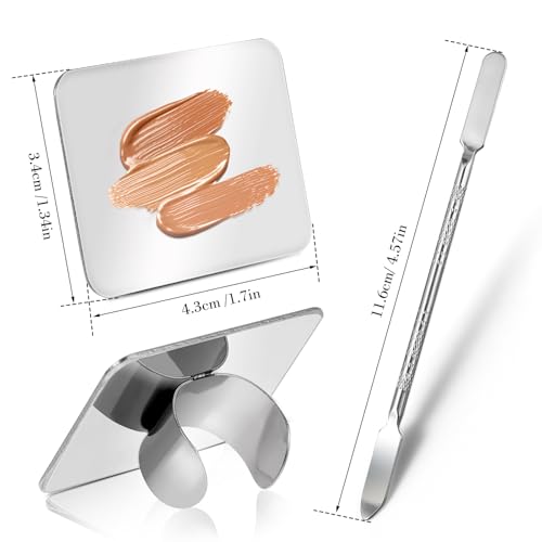 Abeillo Stainless Steel Makeup Mixing Palette and Foundation Spatula