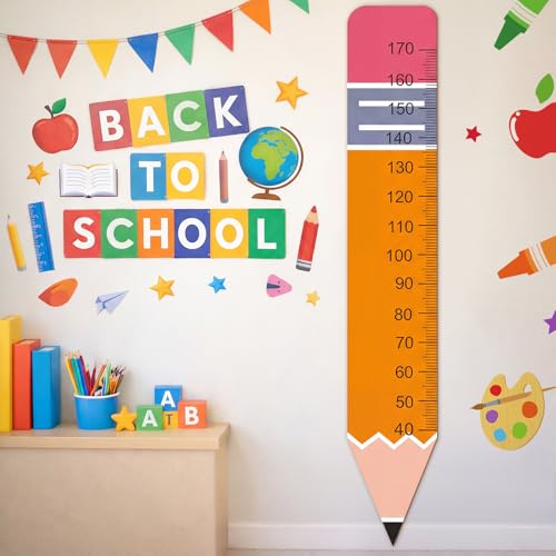 Geelin 71-Inch Kids Pencil Growth Chart Wall Decor for Classroom & Bedroom
