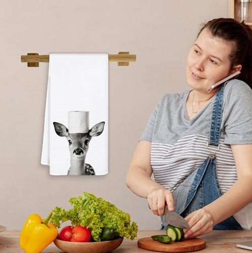 Funny Deer Hand Towels - 16x24 Inch Bathroom Decor Gift
