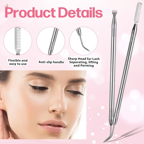 SULIKJHUI 4 Pcs Stainless Steel Lash Lift Tool & Separator Set