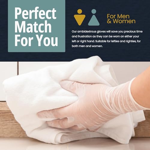 MED PRIDE Vinyl Exam Gloves, Latex-Free & Powder-Free, X-Large, 100-Count