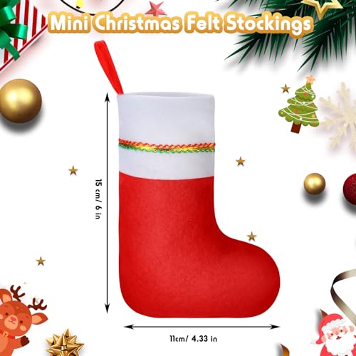 Mini Christmas Stockings Bulk - Red, 100 Pieces, 6 Inch Holiday Decor