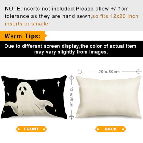 Halloween Throw Pillow Cover 12x20 - Spooky Ghost Design