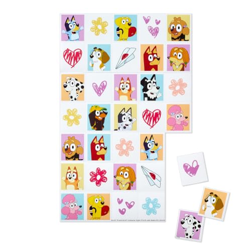 Bluey Valentine's Day Cards Set with Mailbox - 34-Piece for Kids