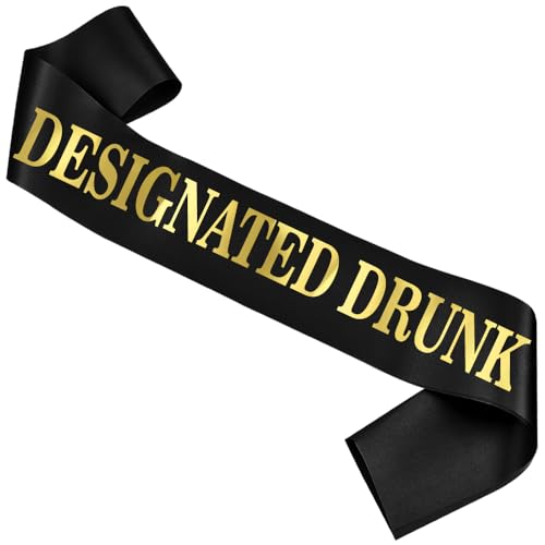 Designated Drunk Sash for Bachelorette Party - Black & Gold