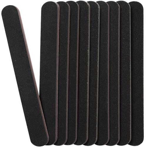 Borogo 110 Pcs Orange Wood Nail Sticks and 10 Pcs 100/180 Grit Nail Files Set