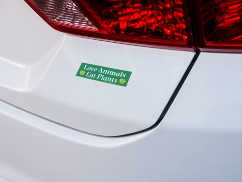 Love Animals Eat Plants Vegan Bumper Sticker 5.5x1.63 Vinyl Decal