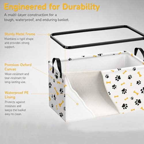 Large Dog Toy Storage Basket - Collapsible Organizer Bin