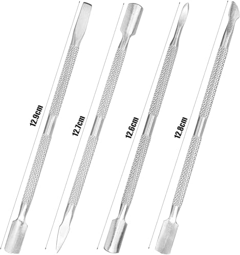 Metal Cuticle Pusher Tool Kit 4-Piece Stainless Steel Nail Cleaner