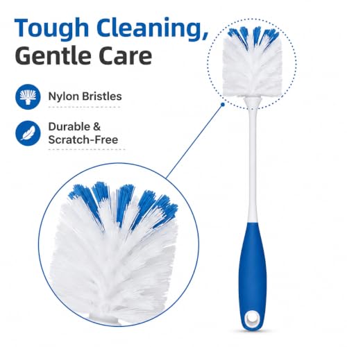 PHYEX 2-Pack Bottle Cleaning Brush - Durable Nylon Bristles, Blue