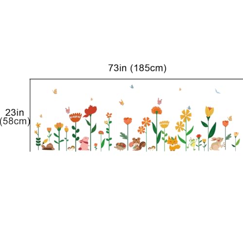 Floral Wall Stickers for Kids Room - Removable & Waterproof Decor