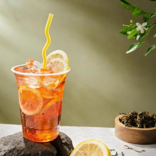 12 Pack Colorful Reusable Glass Straws with Cleaning Brushes