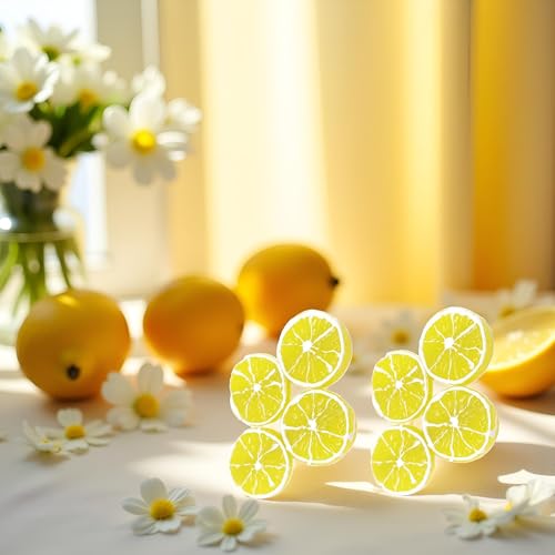 ZLmoue 4Pcs Double Lemon Slices Hair Clips Duckbill Barrettes