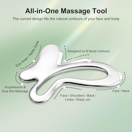HUGJOG Metal Gua Sha Facial Tool - Butterfly Face Massager for Jawline