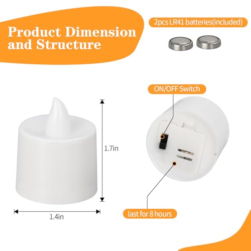 KOABY 25-Pack Flameless Votive Candles - 8 Hour Warm White Light