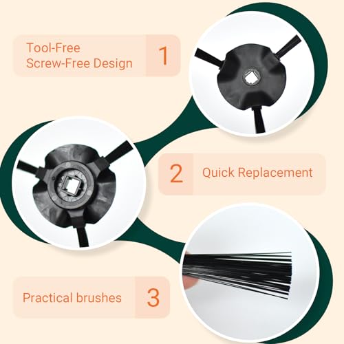 Replacement Side Brushes for Shark RV2300 Robot Vacuum - 6 Pack