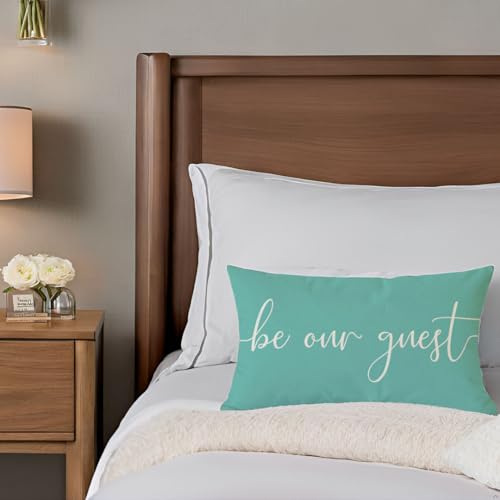 Farmhouse Decorative Pillow Covers 12x20 Set of 2 - Turquoise