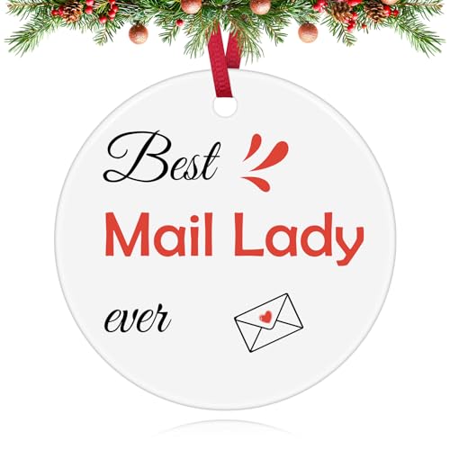 Mail Carrier Appreciation Ceramic Ornament - Best Mail Lady Gift