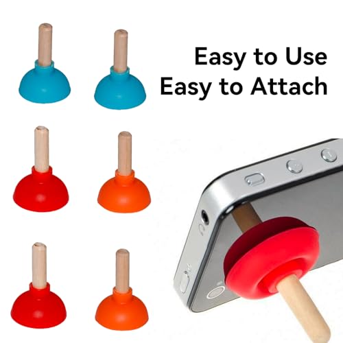 Mini Toilet Plunger Phone Holder Stand - 6-Piece Colorful Set