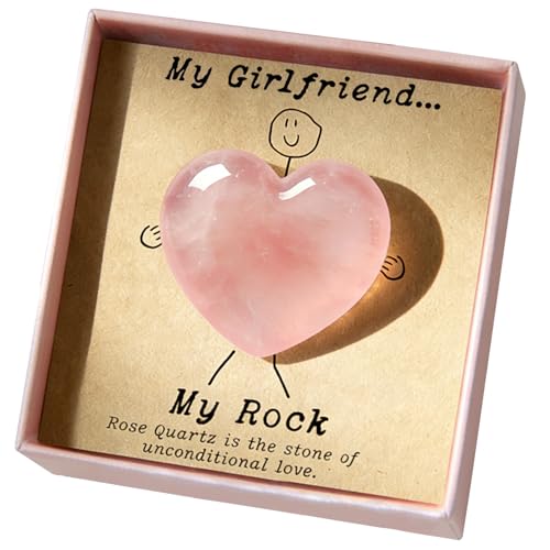Rose Quartz Heart Pocket Hug for Girlfriend - Natural Keepsake Gift