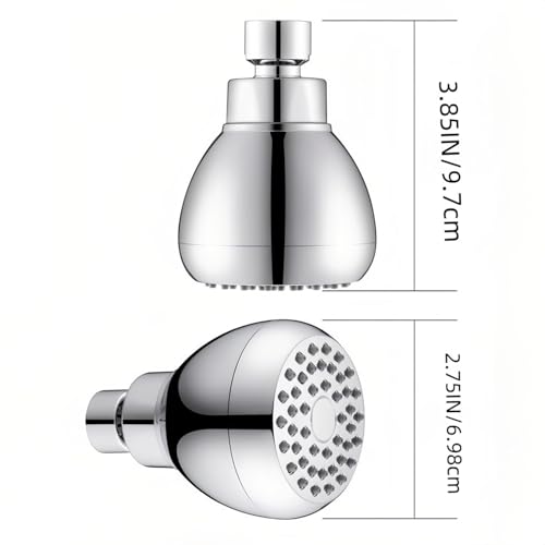 FANBODTA 3-Inch High Pressure Shower Head, 360° Rotating Rainfall Sprayer