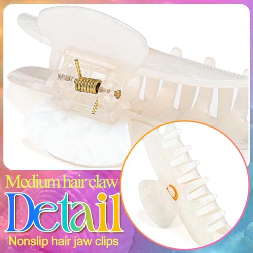 BARTOSI Acrylic Letter Hair Claw Clips Medium Hair Barrettes 2 Pack