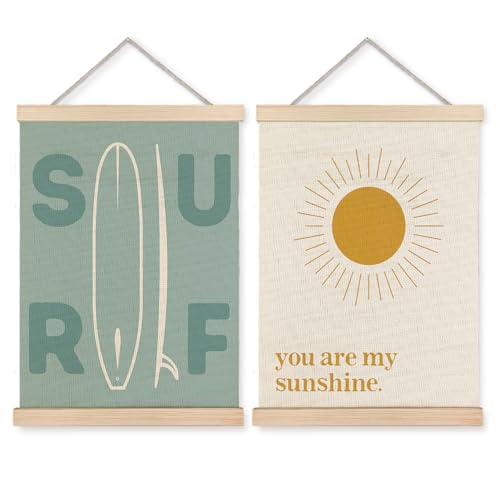 KAOWT Beach Surf Wall Art Set of 2 - Coastal Decor 12x16