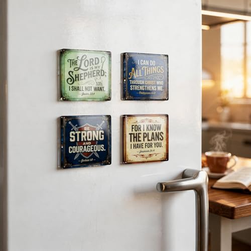 Christian Acrylic Fridge Magnets Set - Inspirational Bible Verses