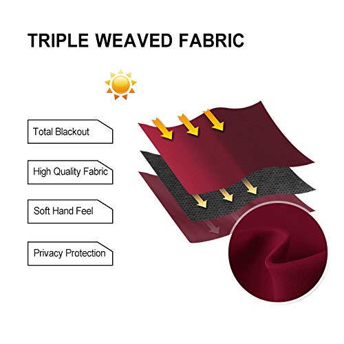 Blackout Curtain Panels for Bedroom Living Room - Burgundy 38" x 45" - Pack of 2