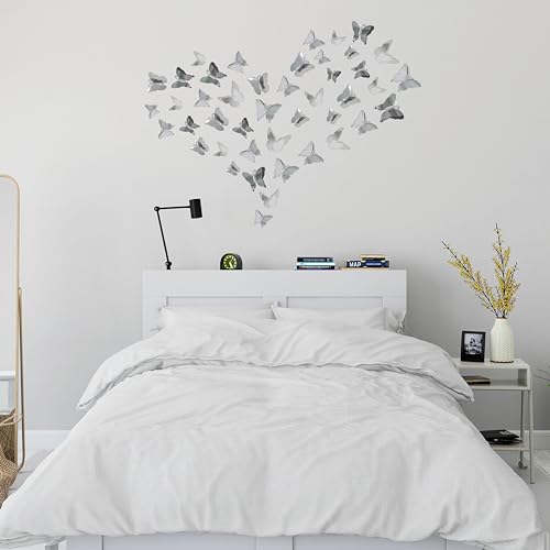 3D Metallic Butterfly Wall Stickers - 48 Pcs, 4 Styles & 3 Sizes