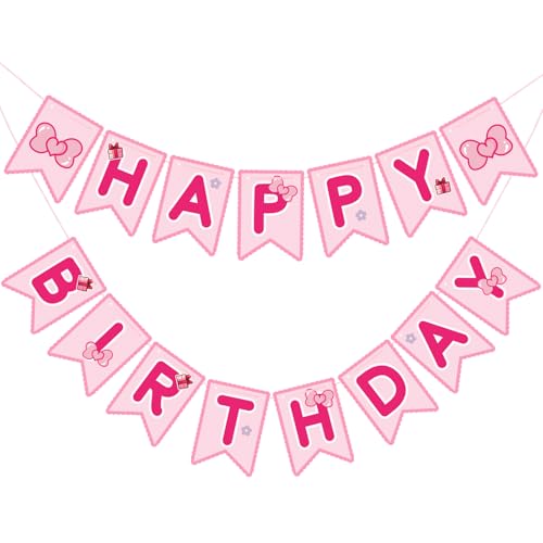 Cute Kitty Happy Birthday Banner - Pre-strung Party Decoration