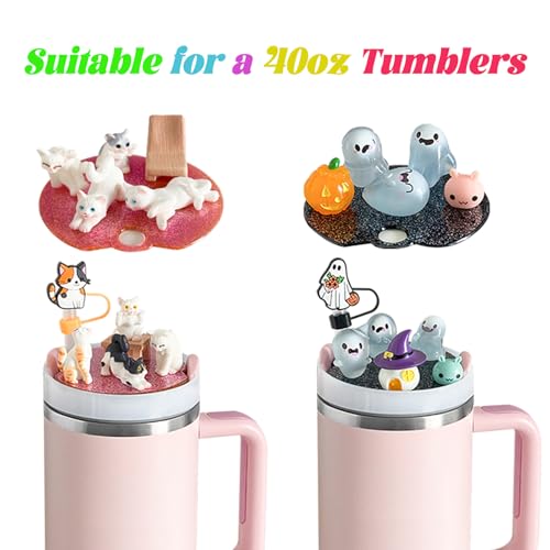 Christmas Stanley Cup Lid Accessories Set - 12pcs Silicone Straw Toppers