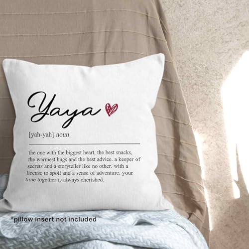 Yaya Throw Pillow Cover 18x18 for Grandmother - Soft Flannelette Decor