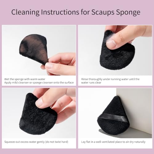 Scaups 24Pcs Triangular Makeup Powder Puffs with Storage Case