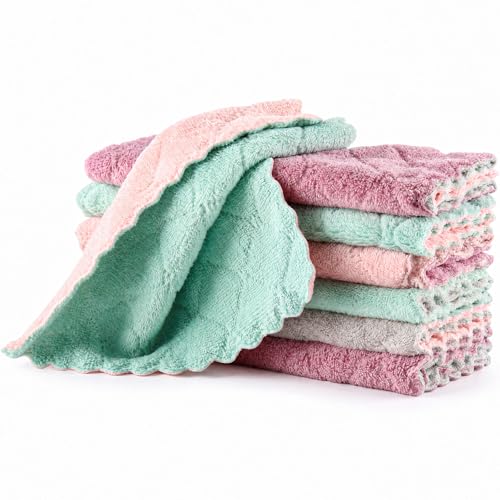 Mirtan 2 Pack Kitchen Dish Cloths - Highly Absorbent & Dual-Sided