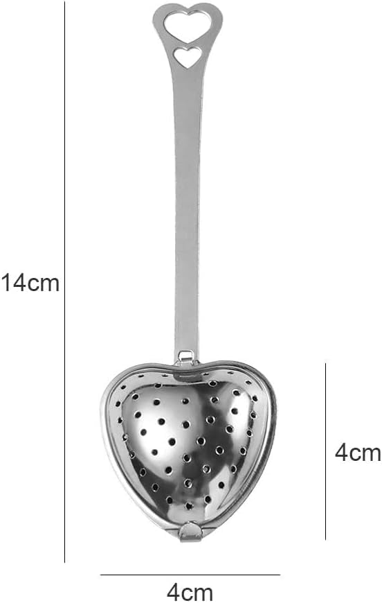 Stainless Steel Heart-Shaped Tea Strainer Spoon with Long Handle