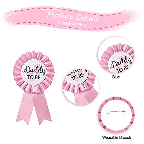 HUKONHEP Baby Shower Sash Set - Mommy & Daddy to Be Badges