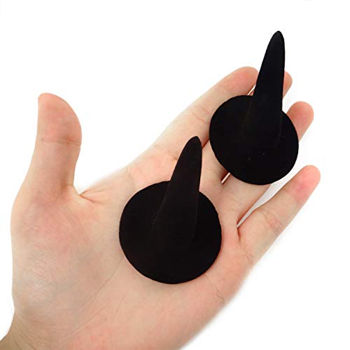 Black Velvet Ring Display Stand - 2pcs Jewelry Organizer