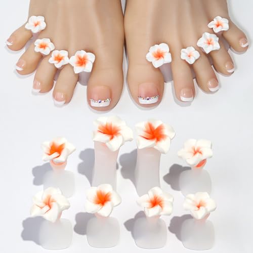 Silicone Toe Separators for Pedicure - 8 Pcs Flower Nail Art Spacers